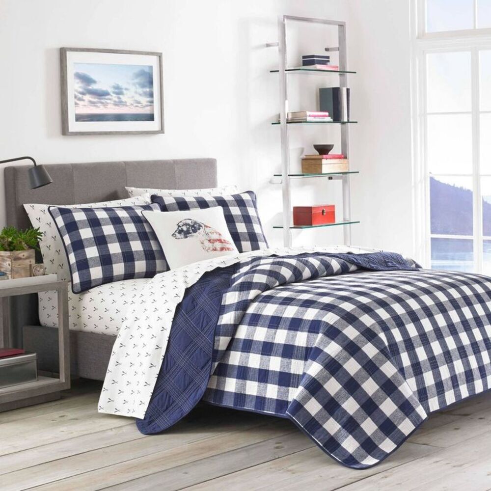 Eddie Bauer -  2-Piece Quilt Set OEKO-TEX STANDARD 10 Blue